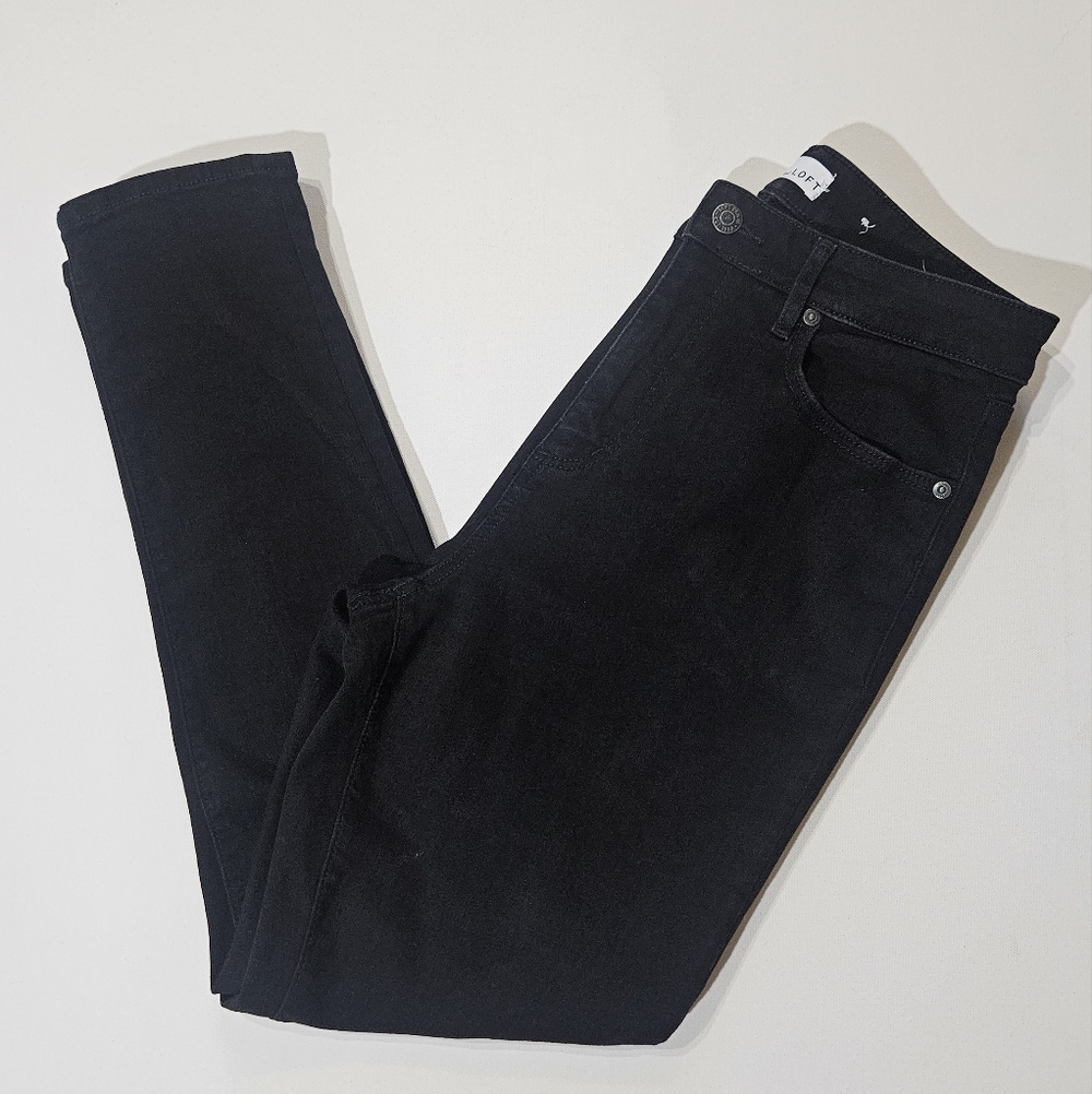 Loft Womens Jeans Size‎ 6 Black The Curvy Skinny High Rise Casual Denim